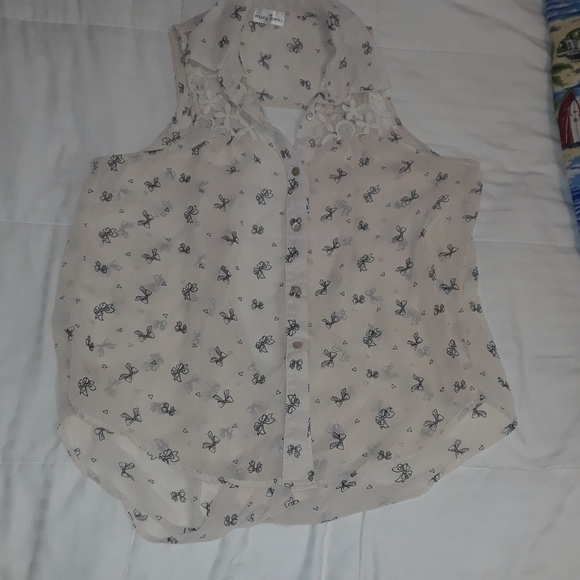 Mary Jane Tops - 𝅺mary Jane USA sheer bowtie patterned top